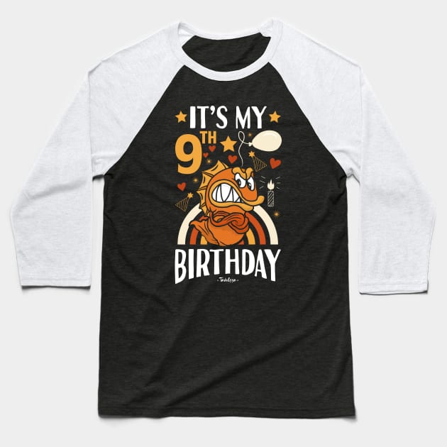 9th Birthday Fish Baseball T-Shirt by Tesszero